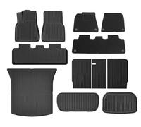 Cargo Liner pour Tesla pour Modèle Y Juniper 2025 2026 Tapis De Sol À Couverture Complète TPE Doublure De Coffre Toutes Saisons Double Couche(Double Layer 12Pieces)