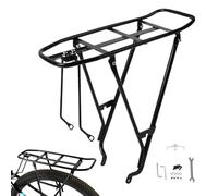 Cargo Rack Bike, Thick Widened Luggage Carrier, Stable Pannier Mount Seat Supports for Daily Commuting Touring Cyclists Outdoor Urban Bicycling Gear Transport Storage, Black