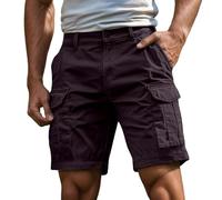 Cargo Short Homme Décontracté Coupe Ample Bermuda Homme Cargo Latérales Fonctionnelles Fermeture Bouton Passants Ceinture Port Quotidien Loisirs Voyage Short De Sport avec Poches Randonnée Casual