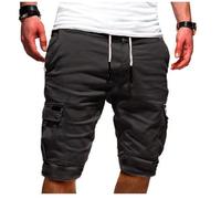 Cargo Short Homme été Coton Shorts et Bermuda Pantacourt Casual Multi Poches Respirant Pantacourt Hommes Pas Cher Short de Sport Taille Élastique Court Pantalon avec Cordon de Serrage
