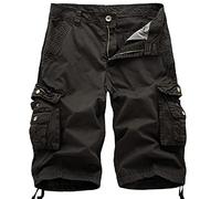 Cargo Short Homme été Coton Shorts et Bermuda Pantacourt Casual Multi Poches Respirant Pantacourt Hommes Pas Cher Short de Sport Taille Élastique Court Pantalon avec Cordon de Serrage