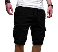 Cargo Short Homme été Coton Shorts et Bermuda Pantacourt Casual Multi Poches Respirant Pantacourt Hommes Pas Cher Short de Sport Taille Élastique Court Pantalon avec Cordon de Serrage