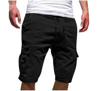 Cargo Short Homme été Coton Shorts et Bermuda Pantacourt Casual Multi Poches Respirant Pantacourt Hommes Pas Cher Short de Sport Taille Élastique Court Pantalon avec Cordon de Serrage