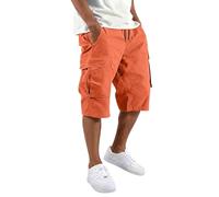 Cargo Short Homme Sport Elastique Militaire Pantacourt Ete Short de Travail Homme Coupe Ample Uni Poches Bermuda Cargo Bouton Quotidien Loisirs Voyage Shorts de Sport Randonnée Casual