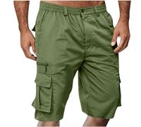 Cargo Short Hommes Coton Shorts et Bermudas de Travail Homme Short ete Pantacourt de Sport avec Poche Décontracté Respirant Shorts Homme Cargo de Travail Vêtements Sport Pas Cher