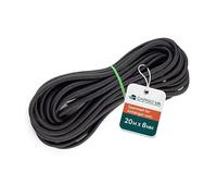 CargoVA - Corde élastique 8mm 20m Noire - Corde Extensible 80% d’élasticité - Corde résistante aux intempéries pour remorques, voiles d'ombrage, bâches, etc.