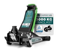 CargoVA Cric Hydraulique 3T Pro Plat 75mm - TÜV, Double Piston, Cric Rouleur Professionnel pour SUV & Voiture, Hauteur de Levage jusqu'à 505mm