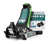 CargoVA Cric Hydraulique 3T Pro Plat 75mm - TÜV, Double Piston, Cric Rouleur Professionnel pour SUV & Voiture, Hauteur de Levage jusqu'à 505mm