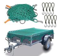 CargoVA - Filet Intelligent pour remorque 2x3M [DEKRA Approuvé] - Filet avec Corde élastique, marquage des Coins et Crochets - pour Une Fixation Parfaite de la Charge