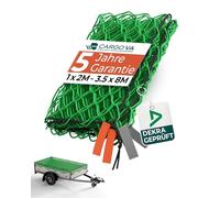 CargoVA - Filet pour remorque 2x3M [DEKRA Approuvé] - Filet avec Corde élastique, marquage des Coins et Boutons Ronds avec vis - pour Une Fixation Parfaite de la Charge