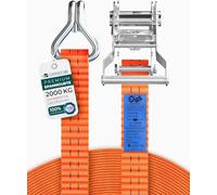 CargoVA® Lot de 2 Sangle a Cliquet Robustes de 2000 kg, Certifiées TÜV/GS et DIN Sangle Arrimage, Largeur 35 mm x 6 m, Sangles à Cliquer Idéales pour les Applications Professionnelles