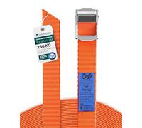 CargoVA® Lot de 6 Sangles d'arrimage à cliquet 25 mm x 3 m de Long, résistance à la Rupture 250 kg, Sangle à cliquet Orange
