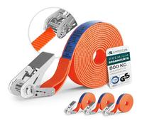 CargoVA - Sangles Robustes 800kg [Lot de 4] - Certifiées TÜV/GS & DIN - Largeur 25mm - Idéales pour Les Applications Professionnelles [10M]