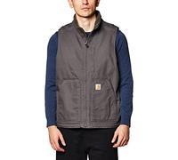 Carhartt 104277 Gilet à col montant en toile délavée pour homme avec doublure en Sherpa, gravier, 4XL grand haut