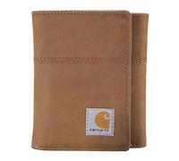 Carhartt B0000208 Portefeuille à trois volets en cuir selle pour homme, marron, One Size Fits All, Portefeuille à trois volets en cuir de selle