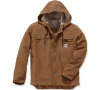 Carhartt Veste de travail toile lourde délavée, doublure sherpa, coupe décontractée Homme, marron L