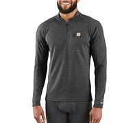 Carhartt Base Force Heavyweight Polyester-Wool Quarter-Zip Tricot, Noir/Erika, L Homme