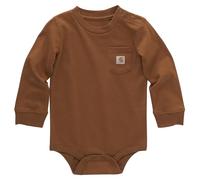 Carhartt Body unisexe à manches longues avec poche pour bébé, Marron Carhartt, 6 mois
