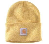 Carhartt Bonnet à Revers en Tricot pour Homme, Dijon/Hiver Blanc chiné, Taille Unique