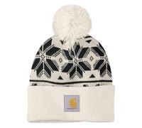 Carhartt Bonnet en tricot jacquard à pompons pour femme, Lait d'avoine Taille unique