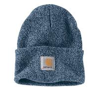 Carhartt Bonnet tricoté à revers pour homme, Bleu nuit/bleu alpin chiné, Taille unique