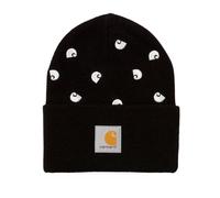 Carhartt Bonnet unisexe adulte noir avec tricot C blanc, taille unique, noir/blanc, taille unique