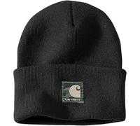 Carhartt Camo Patch Black Beanie - Bébé, Nourrisson, Nouveau-né, Enfant - Taille unique, Patch Camo avec Noir, Taille Unique, Patch camouflage avec noir, taille unique