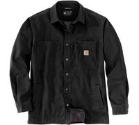 Carhartt Rugged Flex Relaxed Fit Canvas Fleece-Lined Snap-Front Shirt Jac Chemise boutonnée Utilitaire de Travail, Black, L pour des Hommes