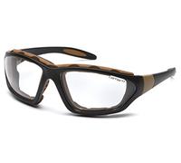 Carhartt Carthage Lunettes de sécurité avec support en mousse ventilée, verres transparents antibuée