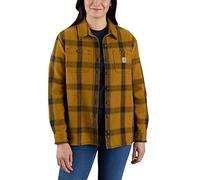 Carhartt Chemise à carreaux ample en sergé à manches longues pour homme, Marron, Taille S