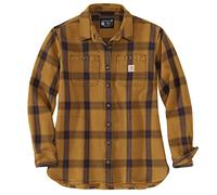 Carhartt Chemise à carreaux ample en sergé à manches longues pour homme, Marron, Taille S