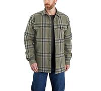 Carhartt Chemise à manches longues en flanelle Sherpa Lined pour homme, Basil, XL