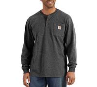 Carhartt Chemise de Travail Henley à Manches Longues pour Homme, Carbone, XXL