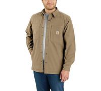 Carhartt Chemise de Travail Robuste et Flexible en Toile avec Doublure en Polaire pour Homme, Kaki foncé, M