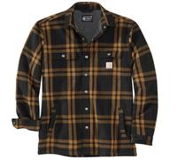 Carhartt Chemise standard en flanelle doublée Sherpa pour homme, coupe décontractée, noir