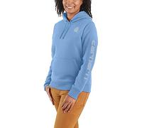 Carhartt Clarksburg Logo, sweat à capuche femme XS Bleu Clair Bleu Clair