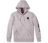 Carhartt Clarksburg Logo, sweat à capuche femme XS Gris Clair/Marron Foncé Gris Clair/Marron Foncé