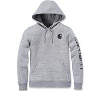 Carhartt – Sweat à capuche Clarksburg Sleeve Logo – Asphalt Heather Nep – M Femme