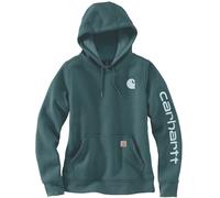 Carhartt Clarksburg Logo Sweat à capuche pour dames, Vert/bleu, Taille M