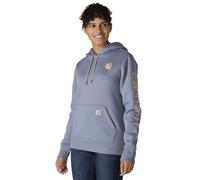 Carhartt Clarksburg Sweat-shirt à manches graphiques pour femme, Bleu marine clair délavé/taupe clair Hea, Small