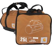 Carhartt Sac de Sport Rond Classique avec Pochette Utilitaire, Sac d'équipement Robuste, résistant à l'eau, Pliable pour Chantier, Salle de Sport et Voyage, Marron, 25L, 25 l