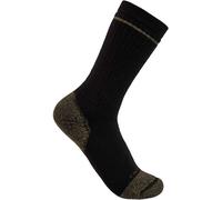 Carhartt Chaussettes pour bottes à embout en acier mélange de coton mi-poids Lot de 2 Noir L Homme