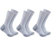 Carhartt Lot de 3 Paires de Chaussettes en Coton mélangé, Gris, L Homme