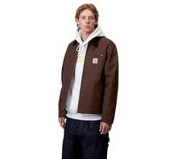 Carhartt Detroit Jacket Veste classique en coton biologique, marron Tobacco avec col en velours côtelé, coupe ample, doublure type couverture