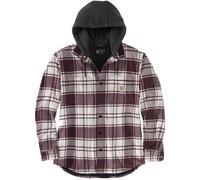 Carhartt Flannel Fleece Lined Hooded Chemise, Blanc, Taille L