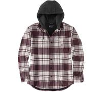Carhartt Flannel-Fleece, chemise/veste à capuche XL Beige/Rouge Foncé (W03) Beige/Rouge Foncé (W03)