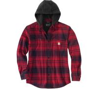 Carhartt Flannel Fleece Lined Hooded Chemise, rouge, taille L pour homme