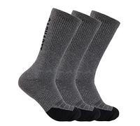 Carhartt Force Logo Crew, Lot de 3 chaussettes XL Gris Foncé Gris Foncé