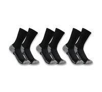 Carhartt Force Lot de 3 Paires de Chaussettes mi-épaisses Coupe Tennis, Noir, Homme