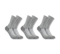 Carhartt Force Lot de 3 Paires de Chaussettes mi-épaisses Coupe Tennis, Gris Anthracite, Homme